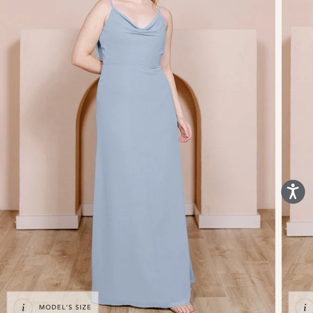 Revelry Nadia Chiffon Dress- Periwinkle